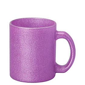 Чашка для сублімації скло ГЛІТТЕР 300 мл (рожевий)
