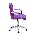 Крісло Augusto Arm Modern Office з підлокітниками, пурпур екокожа на хрестовині c колесами, фото 2