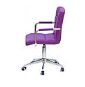 Крісло Augusto Arm Modern Office з підлокітниками, пурпур екокожа на хрестовині c колесами, фото 3