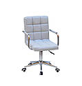 Крісло Augusto Arm Modern Office з підлокітниками, сірий 1008 екокожа на хрестовині c колесами, фото 2