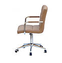 Крісло Augusto Arm Modern Office з підлокітниками, бежевий екокожа на хрестовині c колесами, фото 2