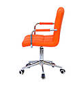 Крісло Augusto Arm Modern Office з підлокітниками, помаранчевий екокожа на хрестовині c колесами, фото 3