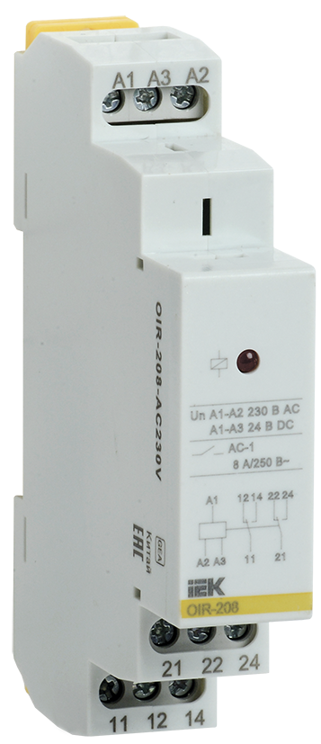 Реле проміжне модульне OIR 2 контакти 8 А 230 В AC IEK