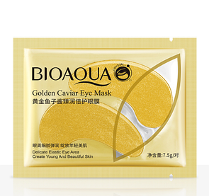 Патчі для очей Bioaqua Collagen Gold Caviar з частинками золота та червоною ікрою (1 пара)