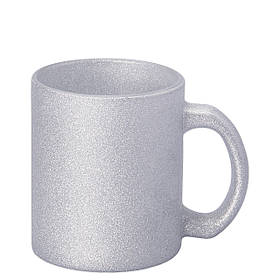Чашка для сублімації скло ГЛІТТЕР 300 мл (срібло)