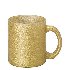 Чашка для сублімації скло ГЛІТТЕР 300 мл (золото)