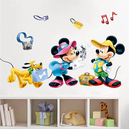 Наклейка на стіну в дитячу Мікі, Мінні Маус "Mickey and Minnie Mouse" (лист 40*60 см) наклейки в детсад, фото 2