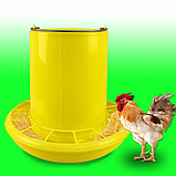 Годівниця для бройлерів. Кормушка бункерна. Годівниця пластикова. Годівниця підлогова для курей 8 л., фото 9
