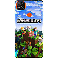 Силіконовий бампер чохол для Xiaomi Redmi 9c з малюнком Minecraft