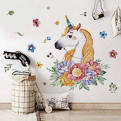 Вінілові наклейки на стіни HAPPY HOLLIDAYS! єдиноріг (лист 40 х 60 см) Б202-3