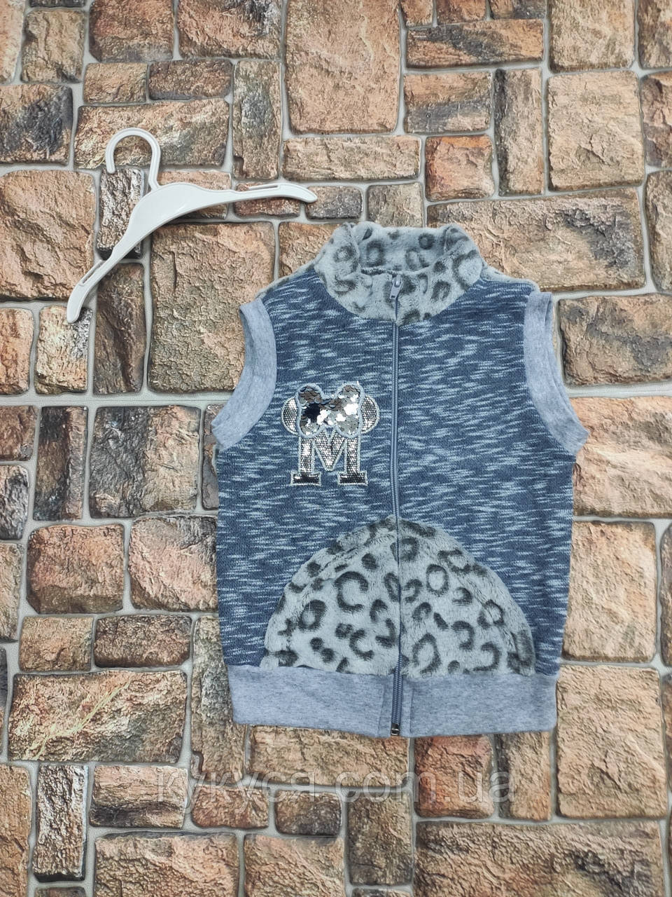 Жилетка для дівчинки з паєтками перевертнями, фото 1