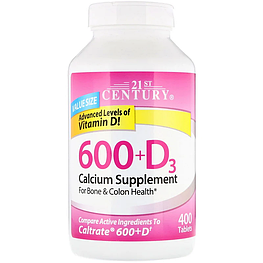 Вітаміни 600+D3 Calcium Supplement 21st Century 400 таблеток