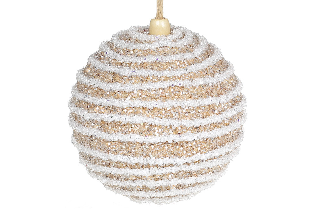 Елочый куля 10см, колір - карамельний (12шт)