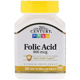 Folic Acid 800 мкг 21st Century 180 таблеток