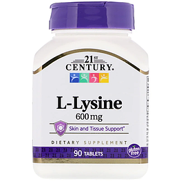 Лізин L-Lysine 600 мг 21st Century 90 таблеток