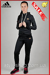 Жіночий трикотажний спортивний костюм Adidas (Адідас) Originals (0689-5),спортивні костюми, Туреччина, Чорний