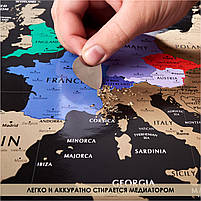 Скретч карта Європи Чорна для Подорожей - Скетч Карта Європи для Подорожей - Карта що Стирається в Тубусі, фото 5
