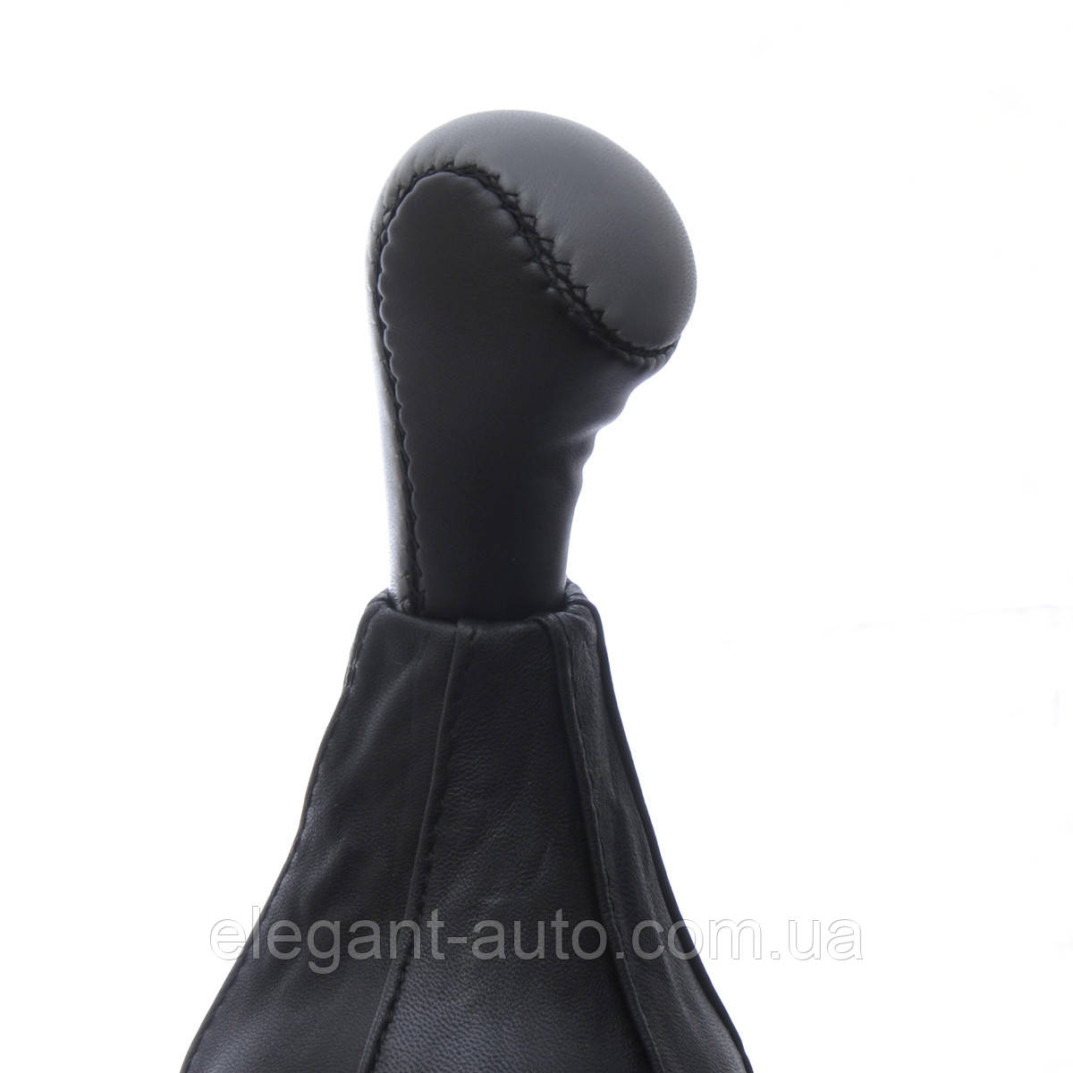 Ручка КПП+ пильник 09 BK/GY шкіра сірий (коротка) лайка Avtoban