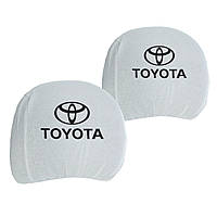 Чохол підголівників TOYOTA білий-чорний логотип