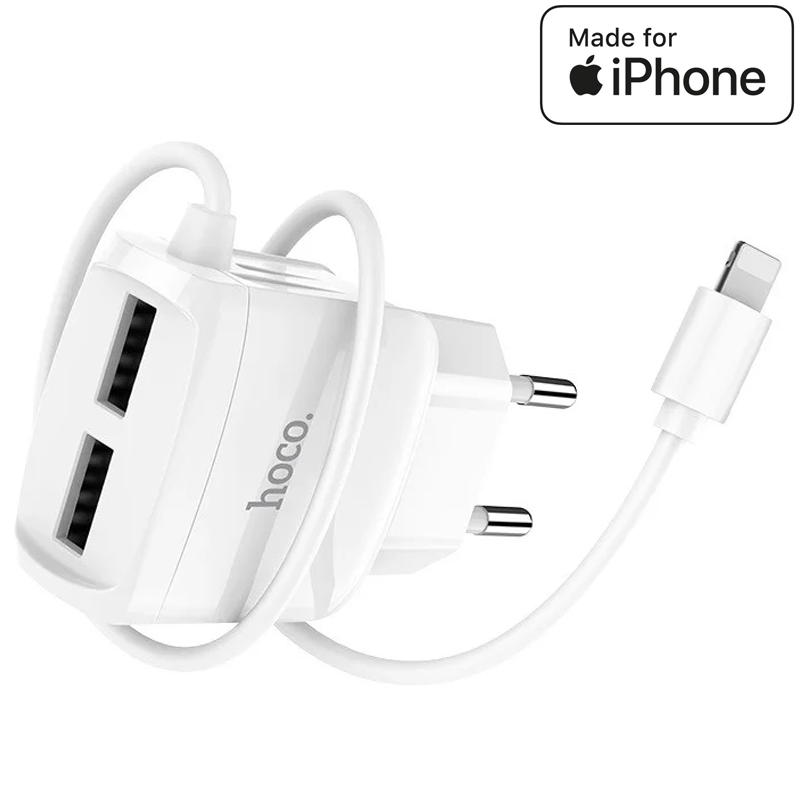 Зарядное устройство для iPhone Hoco C59A + кабель Lightning для айфона ...