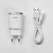 Зарядний пристрій для iPhone Hoco C37A + кабель Lightning для айфона, зарядка на айфон, фото 2