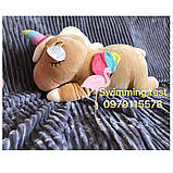 Величезна Іграшка - плед - подушка 3 в 1 Бежевий Єдиноріг подарунок для дітей, фото 3