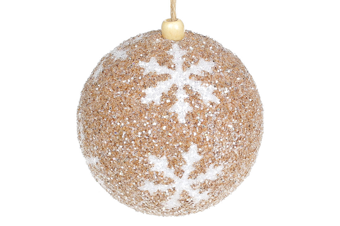 Елочый куля 10см, колір - карамельний (12шт)