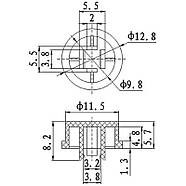 Ковпачок для кнопки A24 Червоний (12x12x7.3) - 1 шт., фото 2