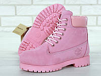 Женские зимние ботинки Timberland Pink женские ботинки тимберленд жіночі зимові черевики Timberland ботінки