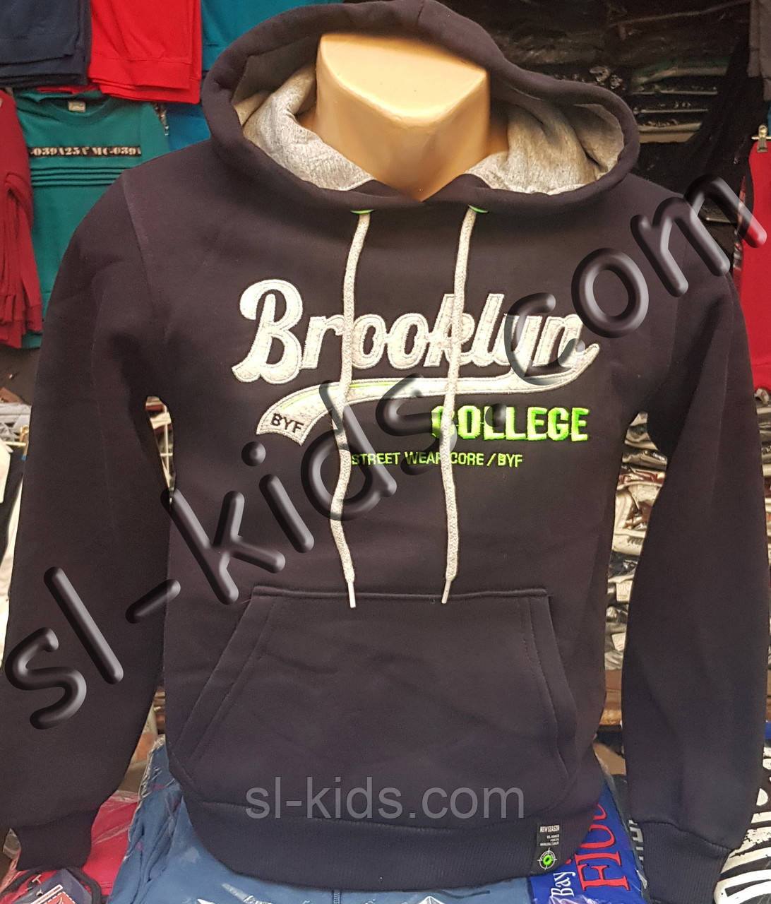 Худі з капюшоном на байці 140-170 см (3-х нитка) Brooklyn FIGO