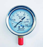 Манометр гліцеринонаповнений ДМ 05063 - діапазон на вибір - 2,5 - М12х1,5 у нержавіючому корпусі