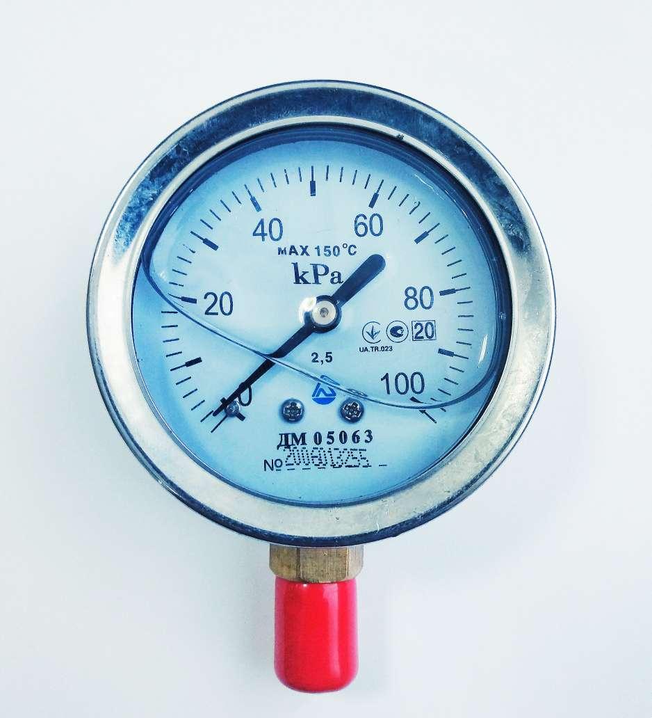Манометр гліцеринонаповнений ДМ 05063 - діапазон на вибір - 2,5 - М12х1,5 у нержавіючому корпусі