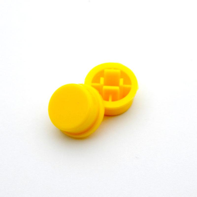 Ковпачок круглий тактовий кнопки A24 Жовтий (12 х 12 х 7,3) - 10 шт.