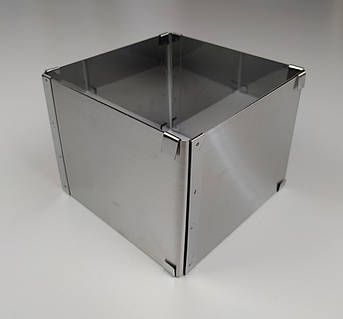 Кондитерська розсувна форма квадратна 16×16 см | нерж. сталь | висота 12 см | розсувається до 28×28 см