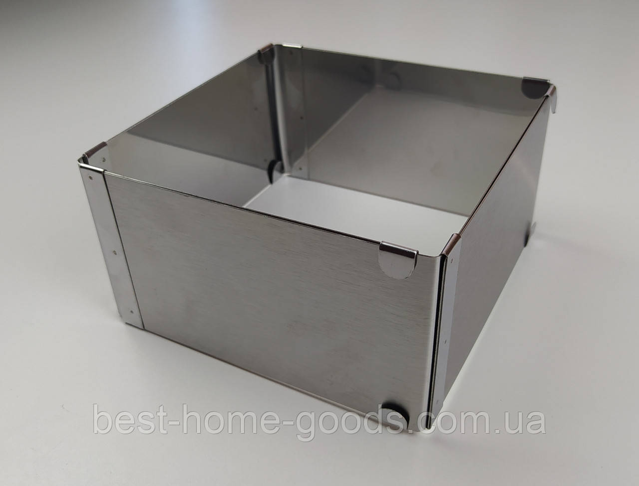 Форма кондитерська розсувна, нержавіюча сталь 16×16–28×28 см, висота 8.5 см, фото 1