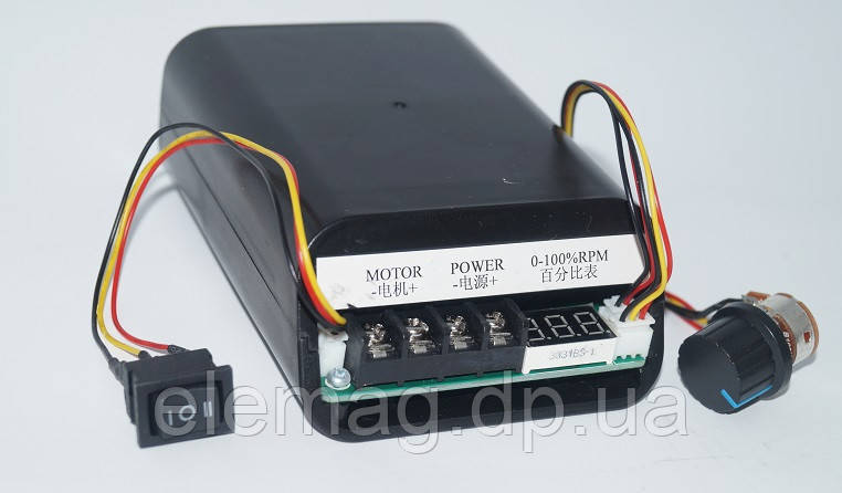 40А-60А DC10-55V Регулятор швидкості двигуна з повітряним охолодженням і вольтметром, фото 1