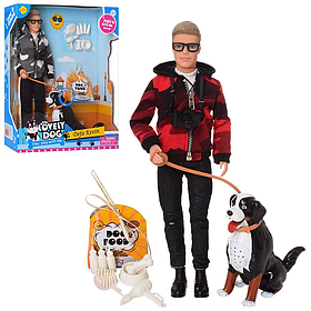 Лялька DEFA 8429 Кен, 30 см, собачка, аксесуари, звук, 2 в,бат (таб), у кор-ку,