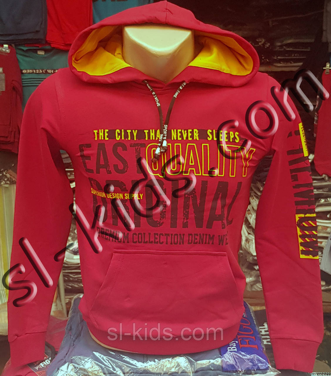 Худі з капюшоном 140-170 см 2508 бордо FIGO