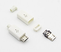 Штекер/коннектор разборной micro USB 5pin 6мм