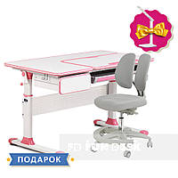 Комплект парта для девочек Cubby Toru Pink + подростковое кресло для дома FunDesk Primo Grey