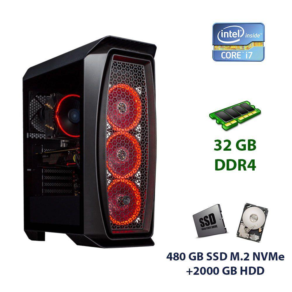 Aerocool Aero One Tower / Intel Core i7-9700K (8 ядер по 3.6 - 4.9 GHz) / 32 GB DDR4 / 480 GB SSD M.2