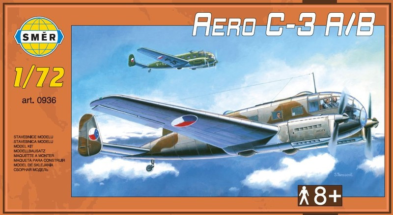Aero C-3 A/B. Збірна модель-копія літака в масштабі 1/72. SMER 0936