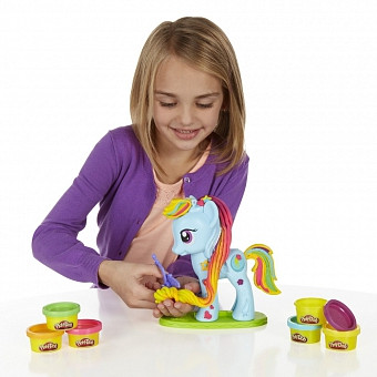 Пластилин Play-Doh (Плей до) Игровой набор "Стильный салон Рэйнбоу Дэш" Hasbro (Хасбро) - фото 2 - id-p174270149