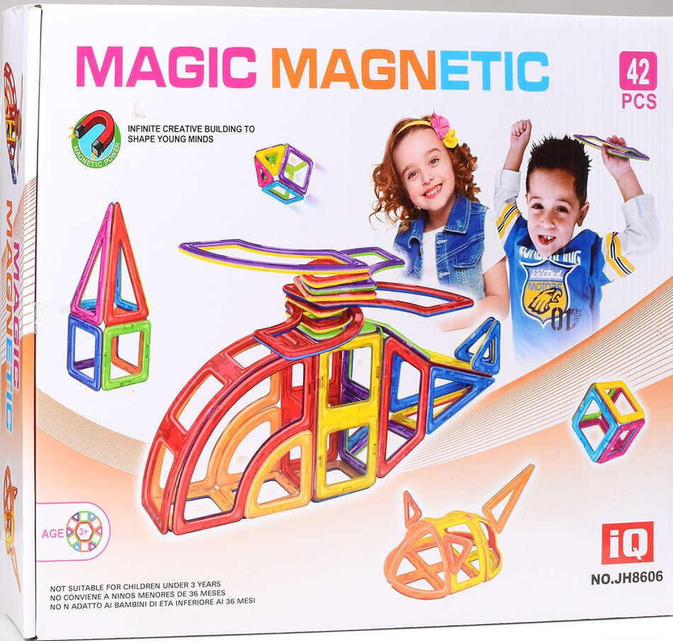 Магнітний конструктор Вертоліт Magic magnetic JH8606 42 деталі