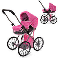 Коляска для ляльок 69882 BN зимова, рожево-сіра