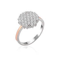 Серебряное кольцо с золотом и фианитами Berry-10 размер:17.5;