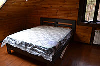 Кровать деревянная двухспальная на ножках с деревянным каркасом под матрас