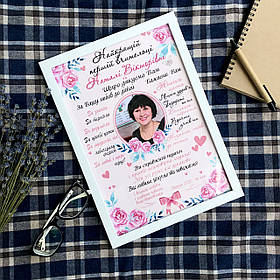 Постер вчителю (ніжно-рожевий)