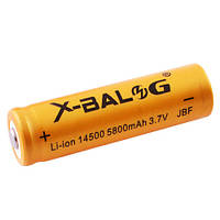 Акумулятор літієвий Li-ion 4.2V 14500 X-Balog, 5800mAh Золотий