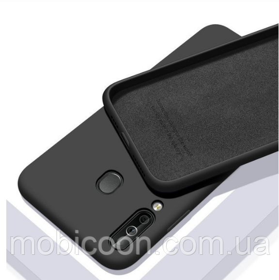Чохол Silicone Case full для Huawei P40 Lite E Black (хуая п40 лайт, фото 1